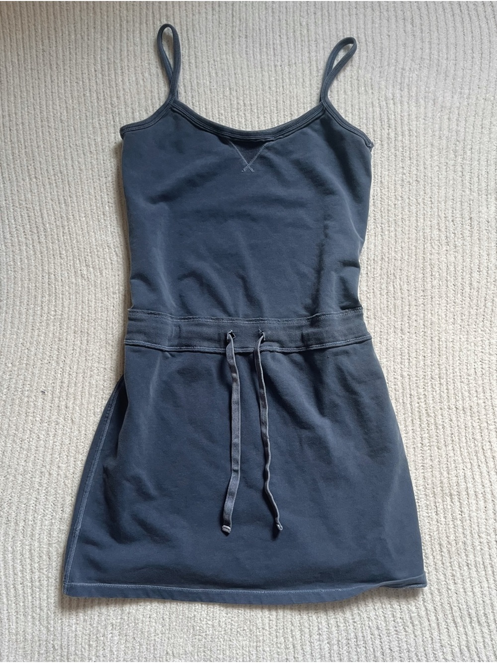 Drawstring Tank Dress in Navy Blue